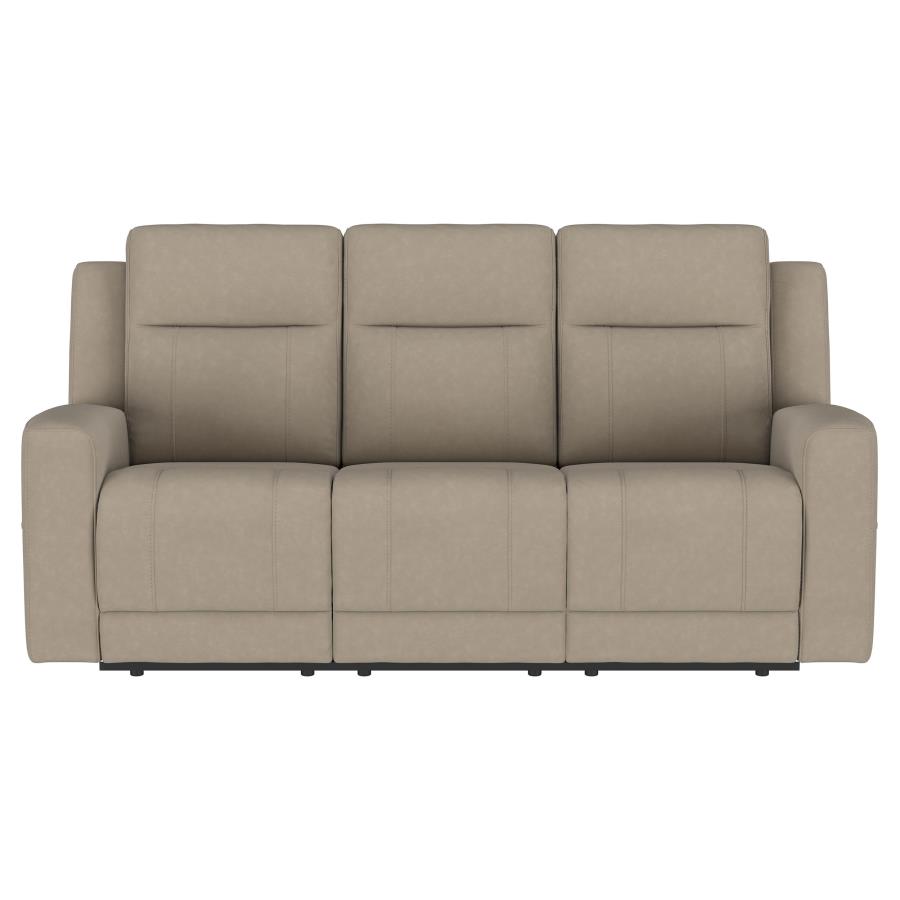 (image for) Brentwood 2-piece Upholstered Reclining Sofa Set Taupe