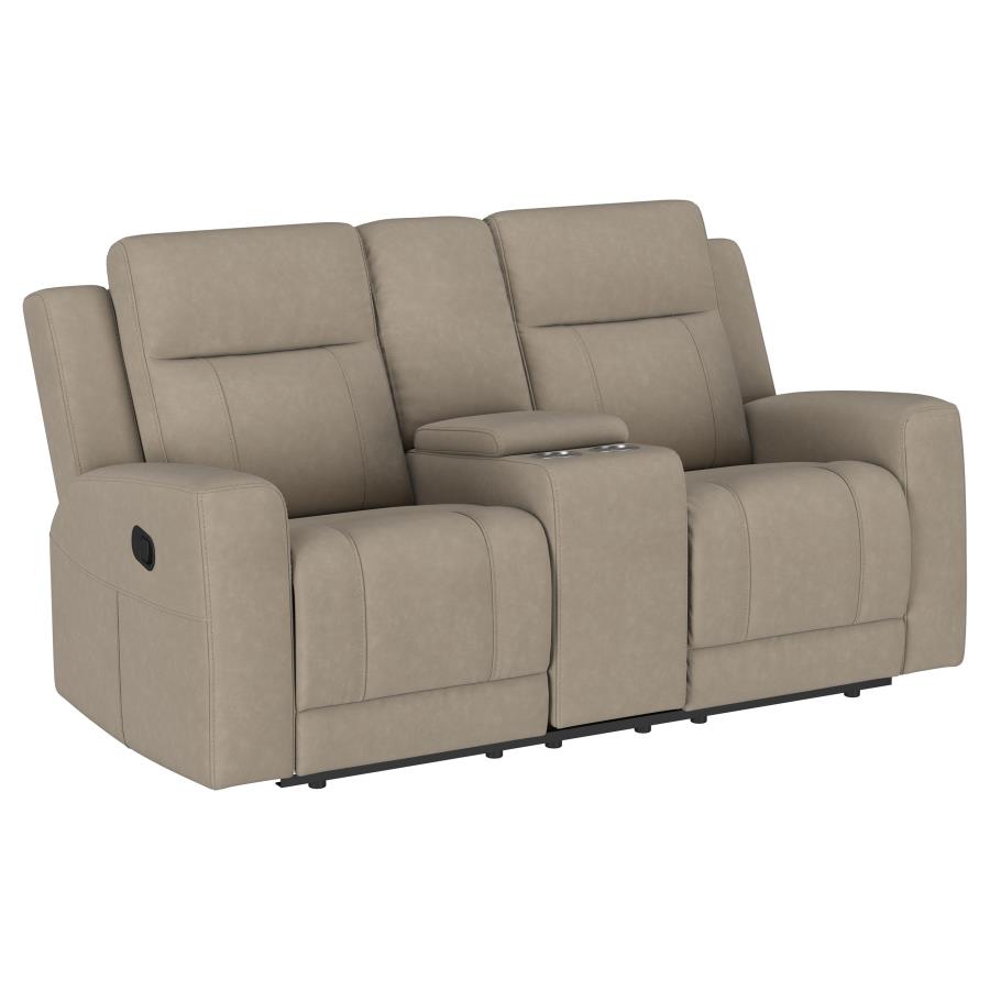 (image for) Brentwood 3-piece Upholstered Reclining Sofa Set Taupe