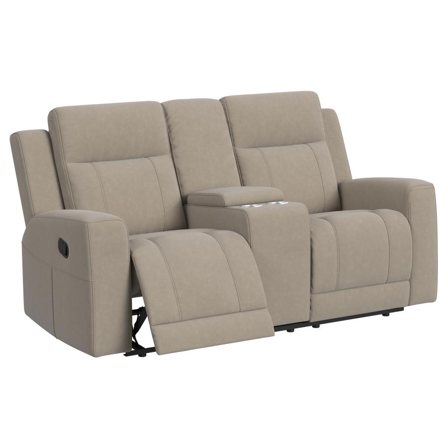 (image for) Brentwood 3-piece Upholstered Reclining Sofa Set Taupe