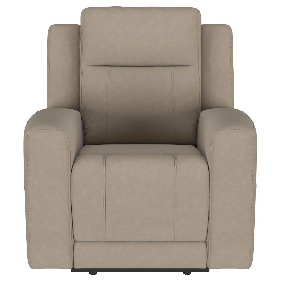 (image for) Brentwood 3-piece Upholstered Reclining Sofa Set Taupe