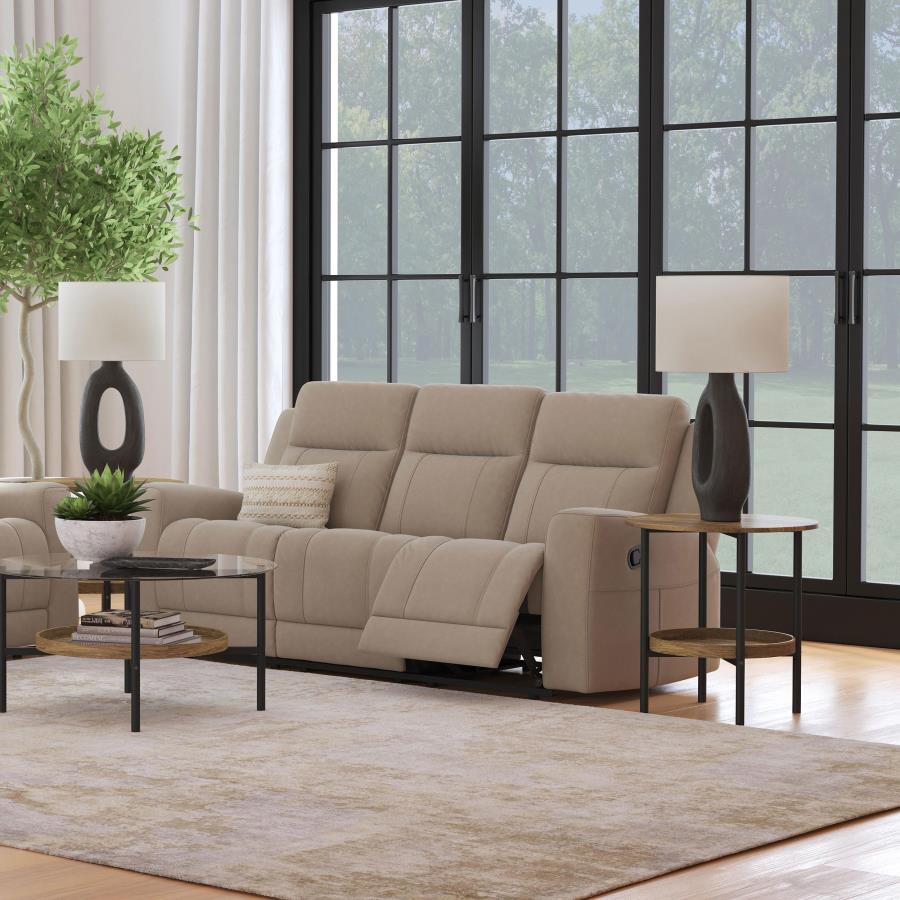 (image for) Brentwood Upholstered Motion Reclining Sofa Taupe