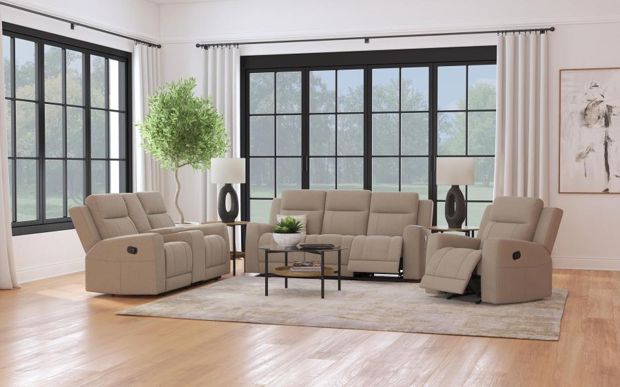 (image for) Brentwood Upholstered Motion Reclining Loveseat Taupe