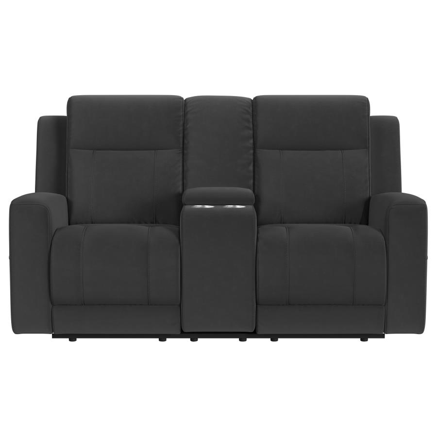 (image for) Brentwood 2-piece Upholstered Reclining Sofa Set Charcoal