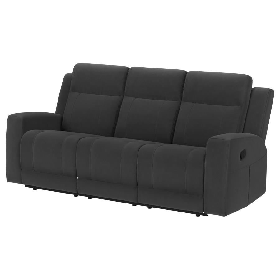 (image for) Brentwood Upholstered Motion Reclining Sofa Dark Charcoal