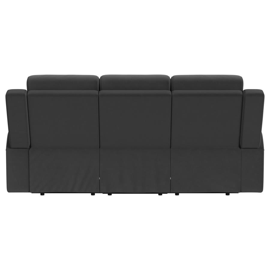 (image for) Brentwood Upholstered Motion Reclining Sofa Dark Charcoal