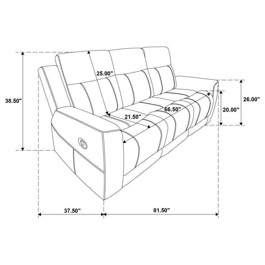 (image for) Brentwood Upholstered Motion Reclining Sofa Dark Charcoal