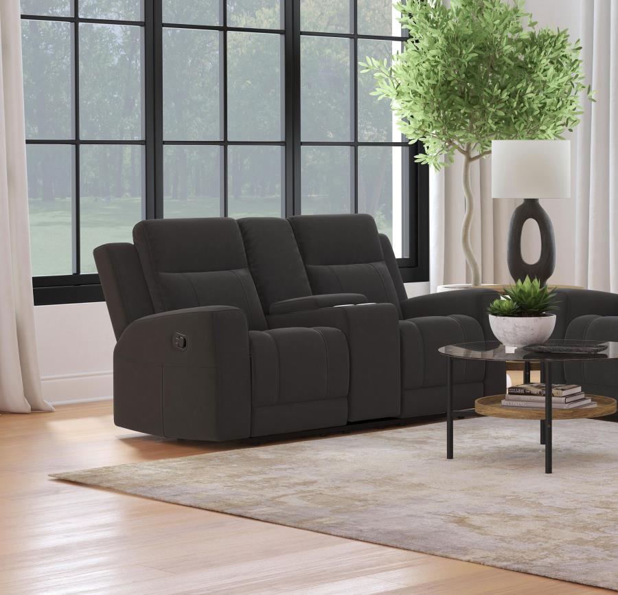 (image for) Brentwood Upholstered Reclining Loveseat Dark Charcoal