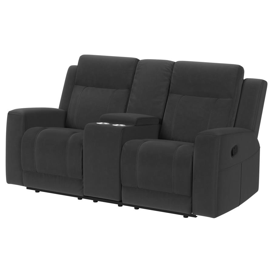 (image for) Brentwood Upholstered Reclining Loveseat Dark Charcoal