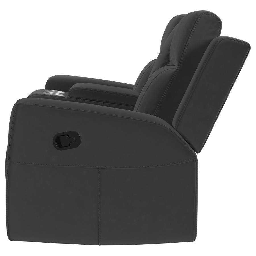 (image for) Brentwood Upholstered Reclining Loveseat Dark Charcoal