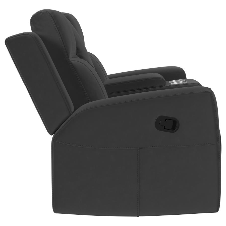 (image for) Brentwood Upholstered Reclining Loveseat Dark Charcoal