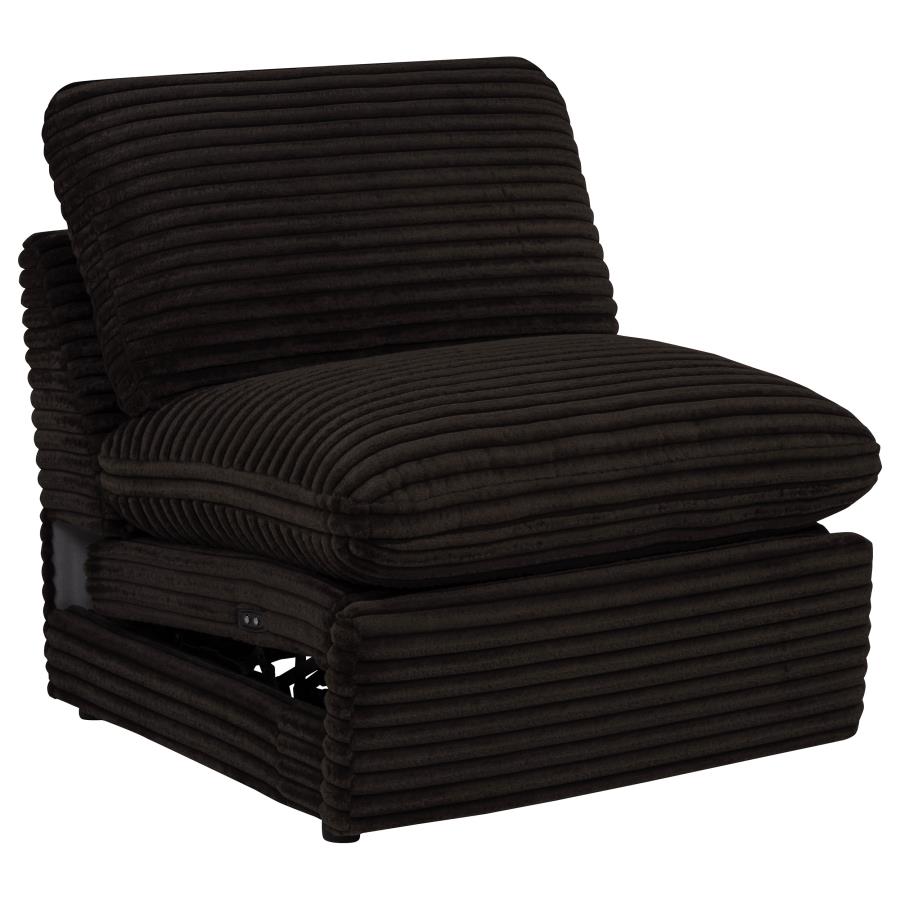 (image for) Collins Modular Power Armless Recliner Chocolate Brown