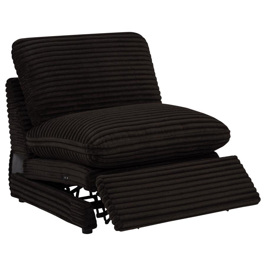 Collins Modular Power Armless Recliner Chocolate Brown