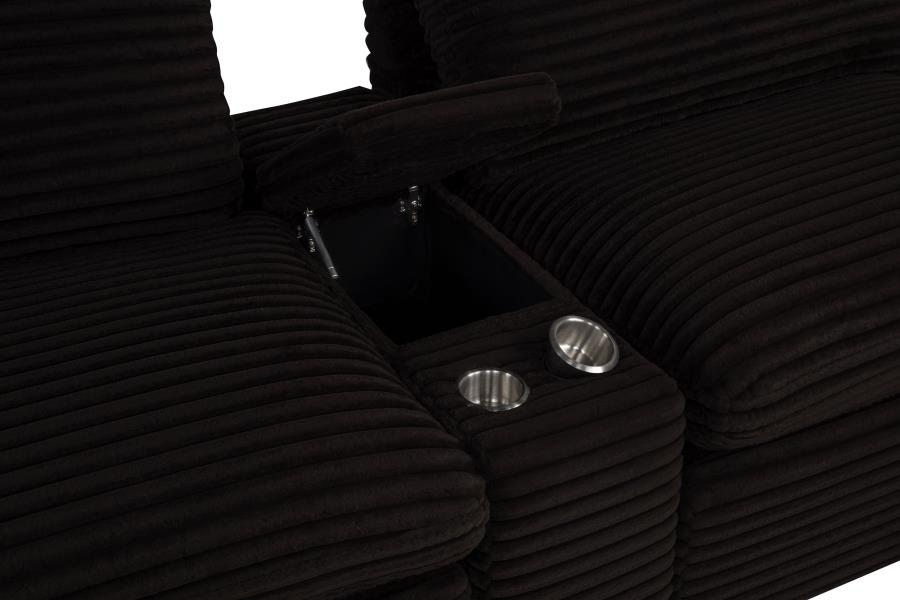 Collins Upholstered Modular Storage Console Chocolate Brown
