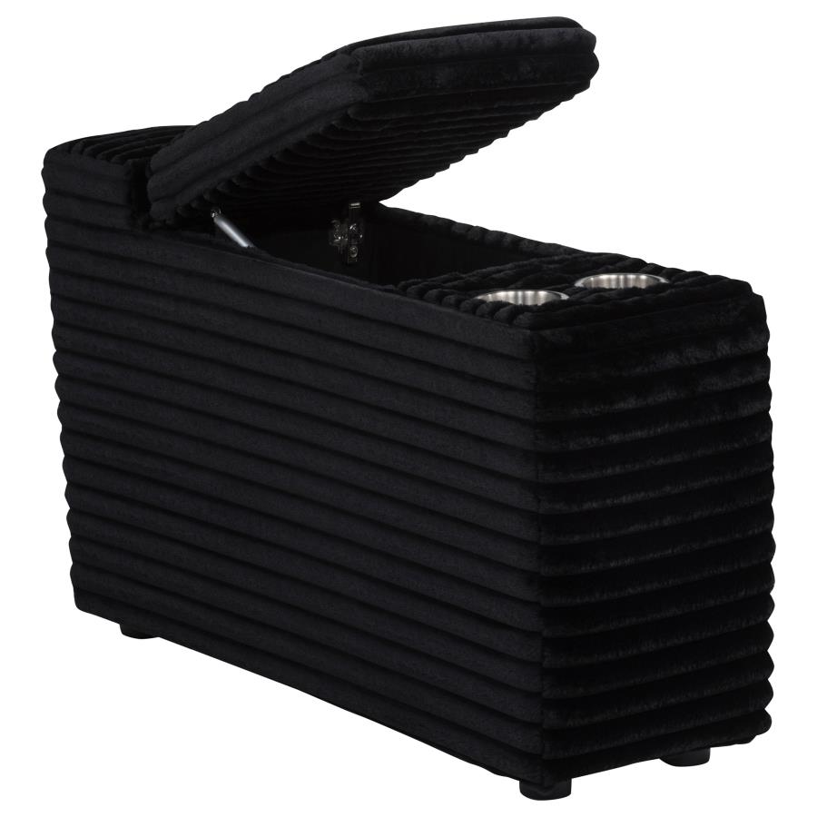 Collins Upholstered Modular Storage Console Black