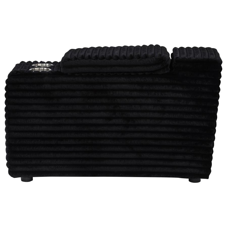 Collins Upholstered Modular Storage Console Black