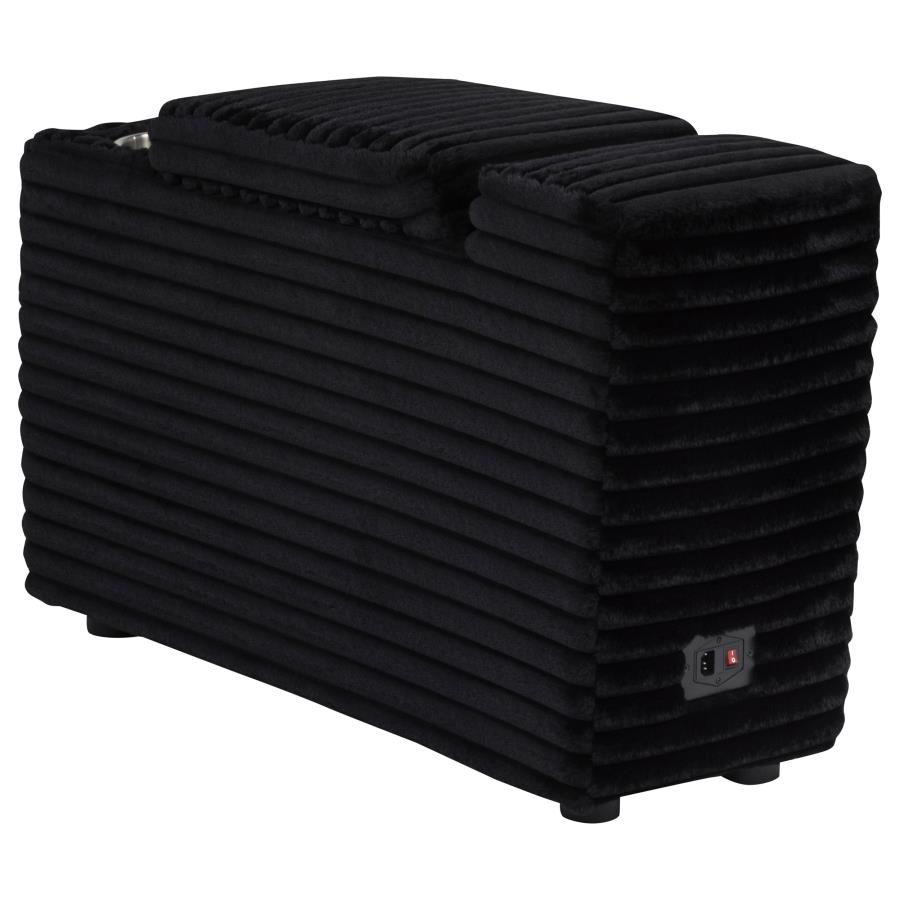Collins Upholstered Modular Storage Console Black