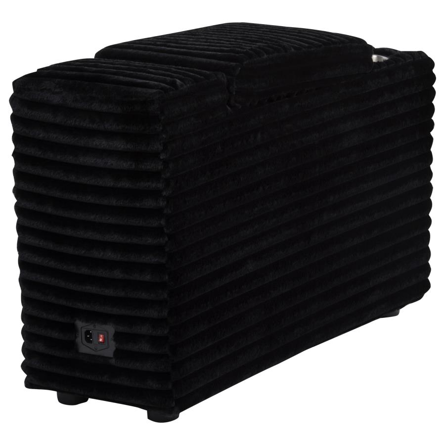 Collins Upholstered Modular Storage Console Black