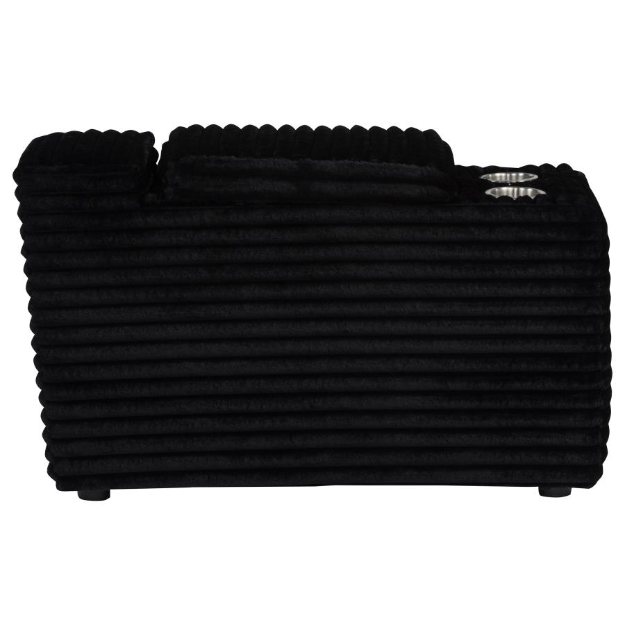 Collins Upholstered Modular Storage Console Black