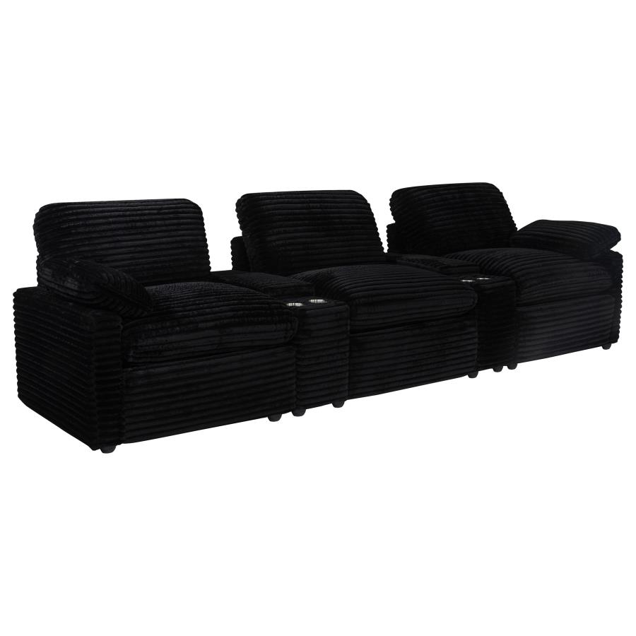 (image for) Collins 5-Piece Power Reclining Home Theater Seating Black