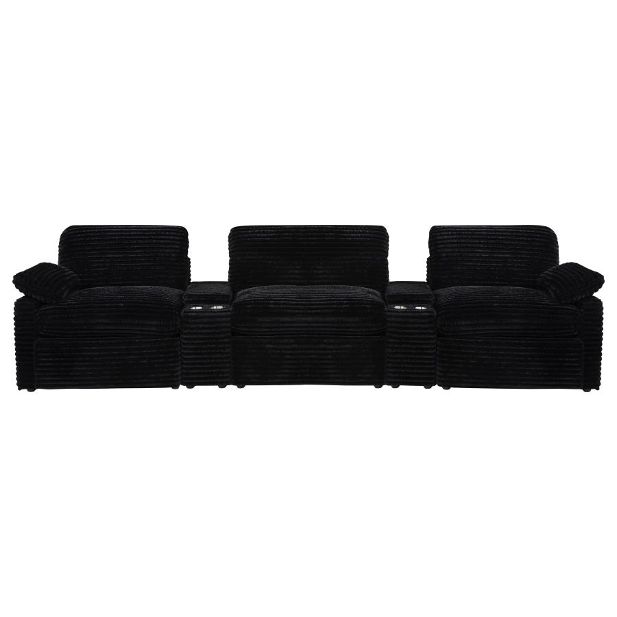 Collins 5-Piece Power Reclining Home Theater Seating Black