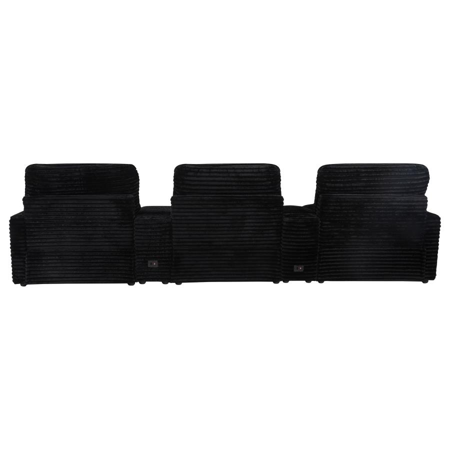 Collins 5-Piece Power Reclining Home Theater Seating Black