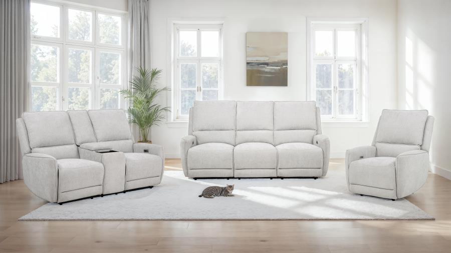 Modal Additional Images for Sylmar Chenille Upholstered Power Reclining Sofa Dove Grey