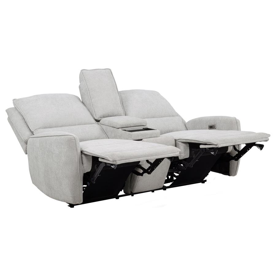 Sylmar Chenille Upholstered Power Reclining Loveseat Dove Grey