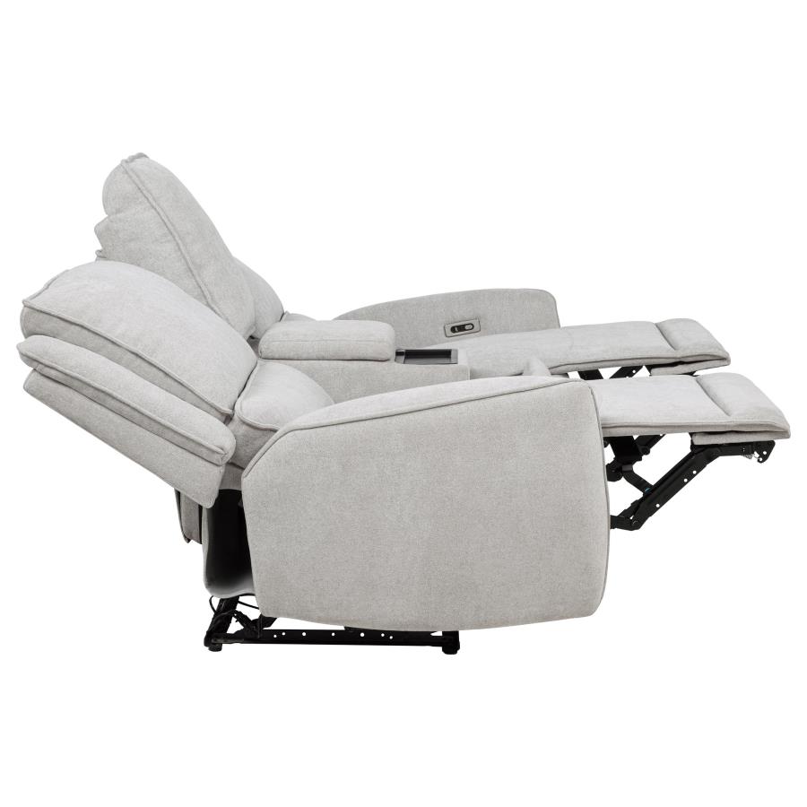 Sylmar Chenille Upholstered Power Reclining Loveseat Dove Grey