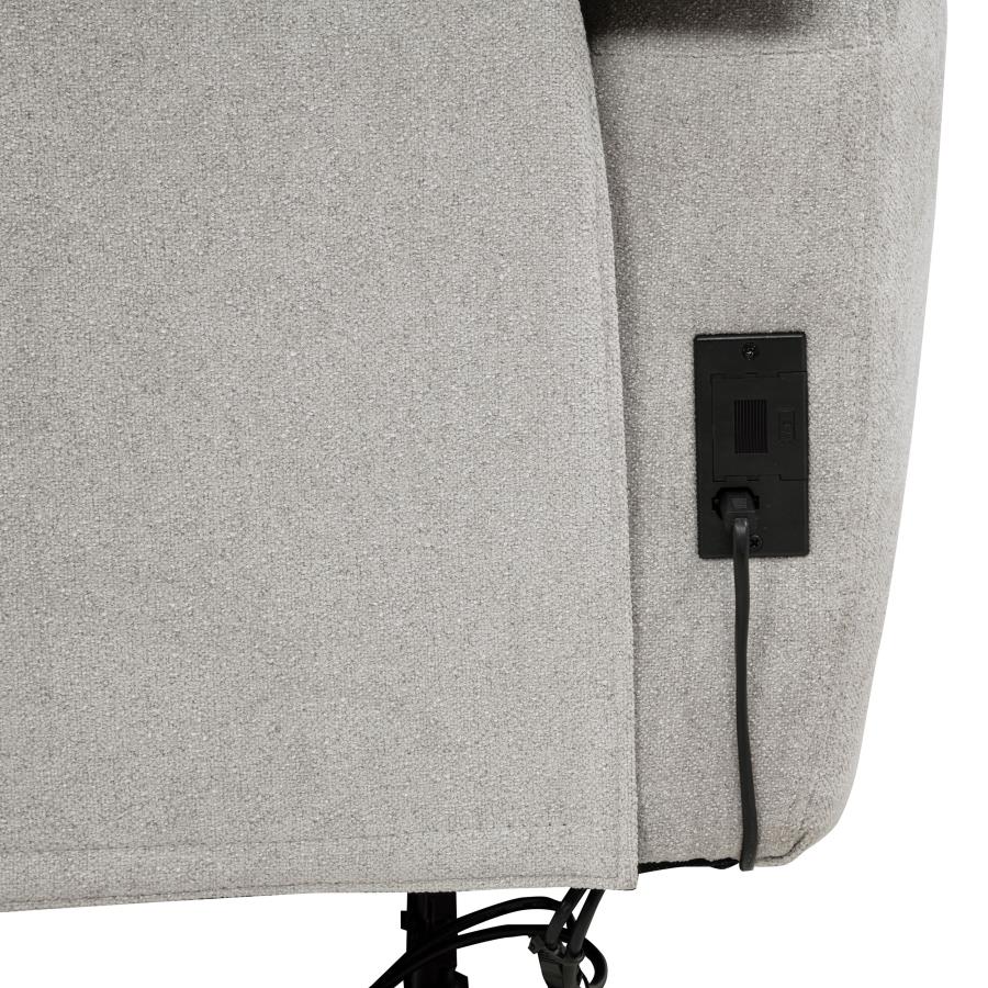 Sylmar Chenille Upholstered Power Recliner Dove Grey