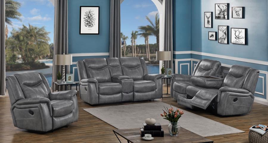 (image for) Conrad Upholstered Padded Arm Motion Sofa Grey