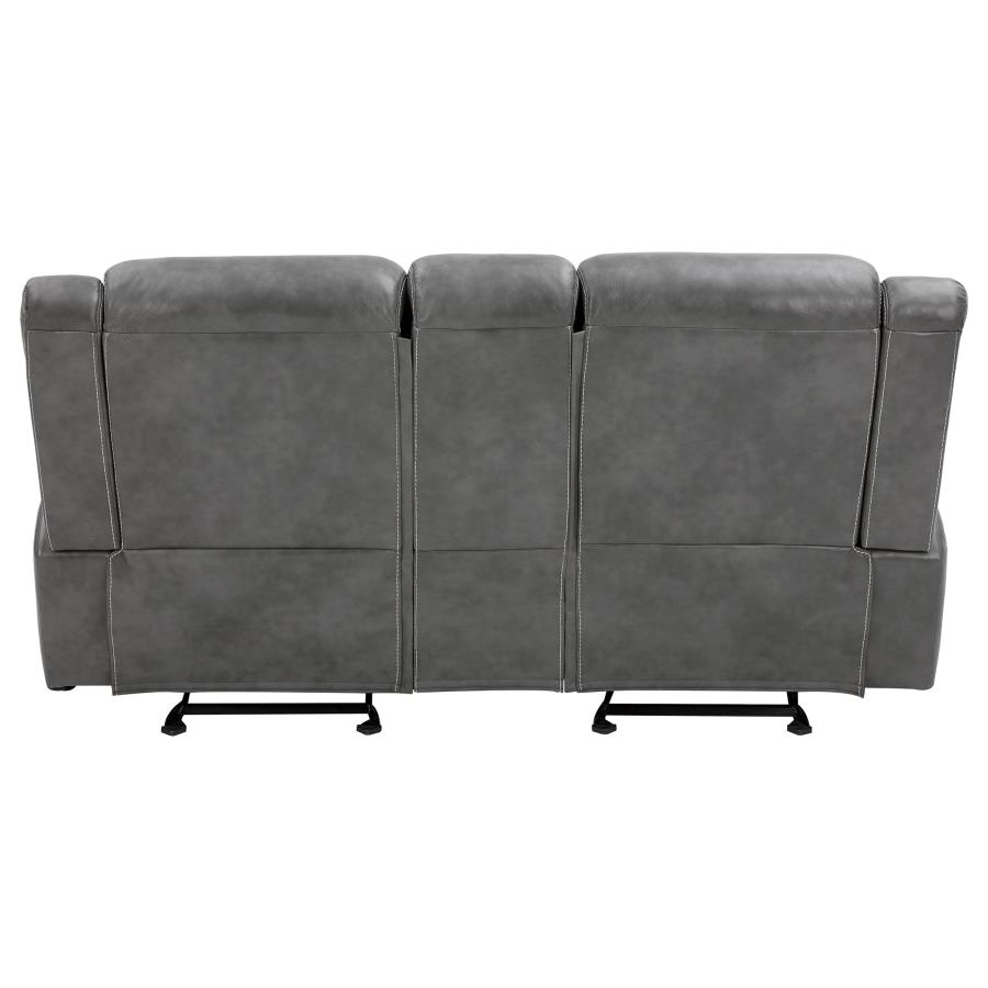 (image for) Conrad Upholstered Padded Arm Glider Loveseat Grey