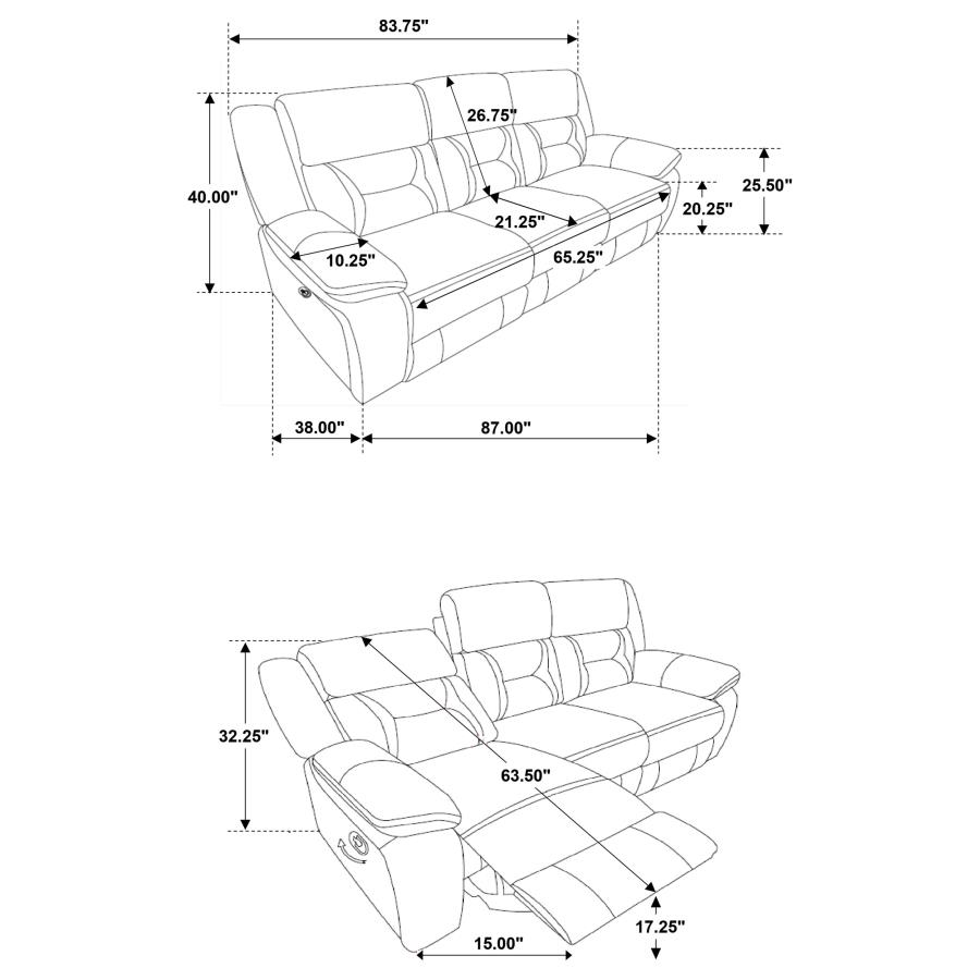 (image for) Greer 2-piece Upholstered Reclining Sofa Set Taupe