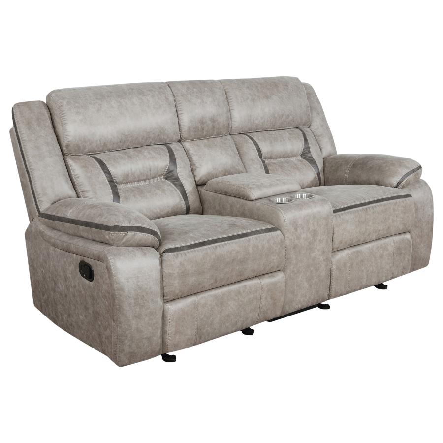 (image for) Greer 3-piece Upholstered Reclining Sofa Set Taupe