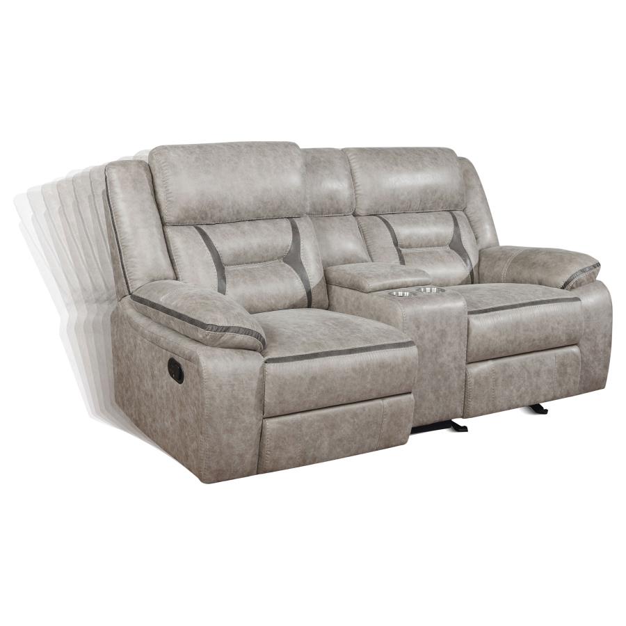 (image for) Greer 3-piece Upholstered Reclining Sofa Set Taupe