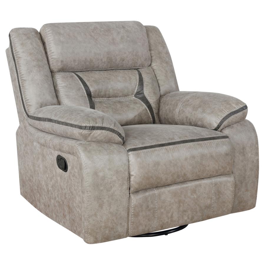 (image for) Greer 3-piece Upholstered Reclining Sofa Set Taupe