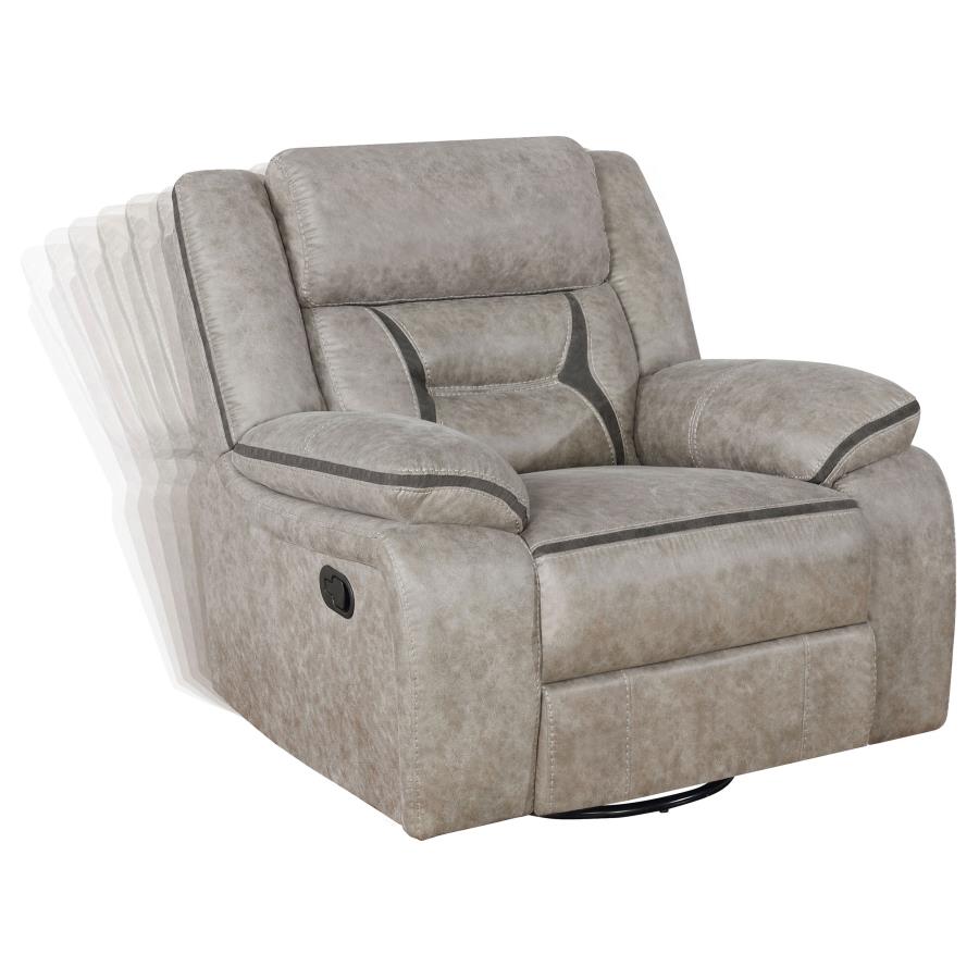 (image for) Greer 3-piece Upholstered Reclining Sofa Set Taupe