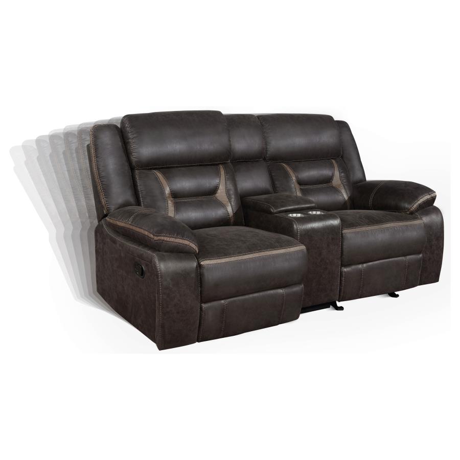 (image for) Greer 2-piece Upholstered Reclining Sofa Set Brown