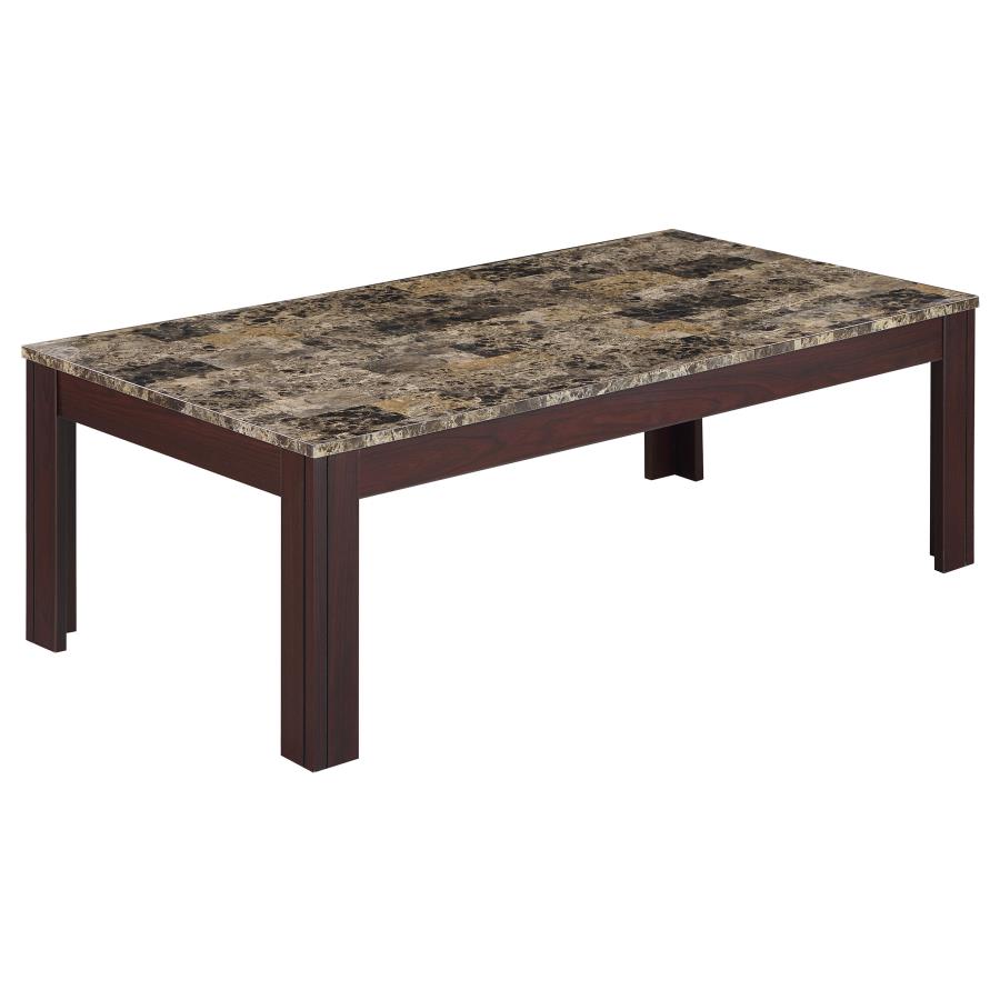 (image for) Rhodes 3-piece Faux Marble Top Coffee Table Set Brown