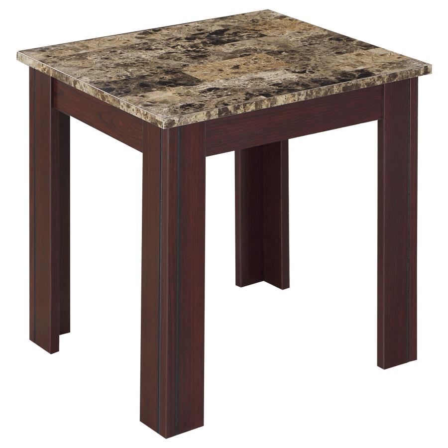 (image for) Rhodes 3-piece Faux Marble Top Coffee Table Set Brown