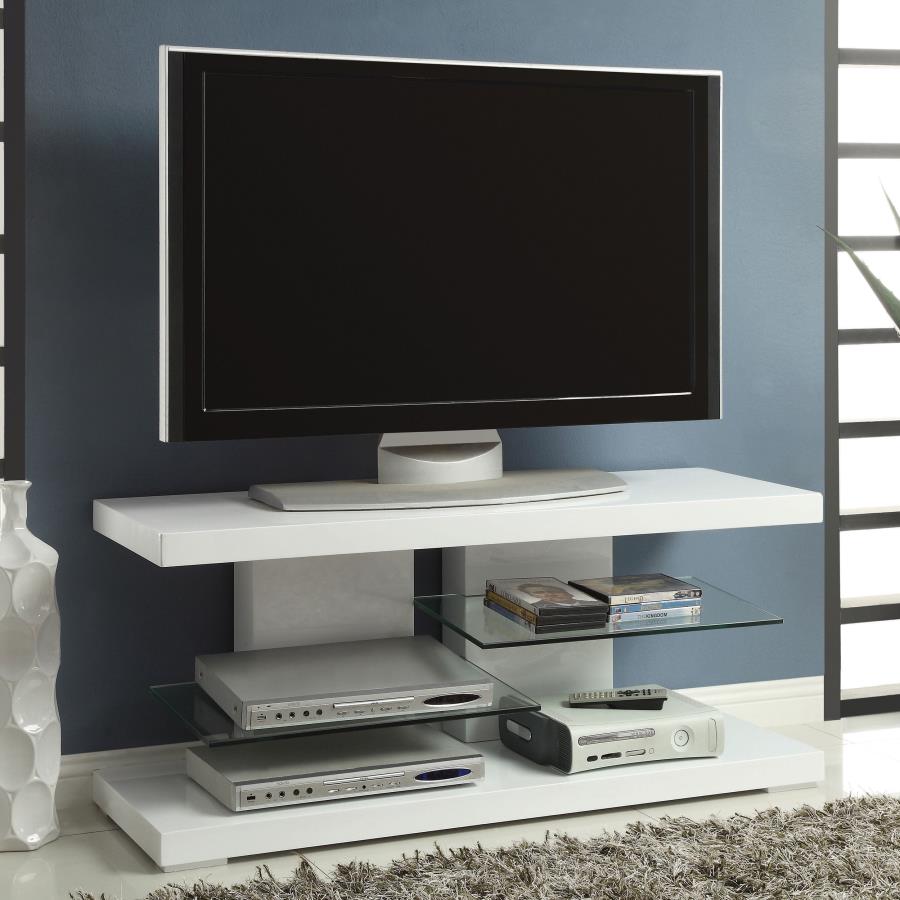 (image for) Cogswell 2-shelf Wood 47" TV Stand White High Gloss