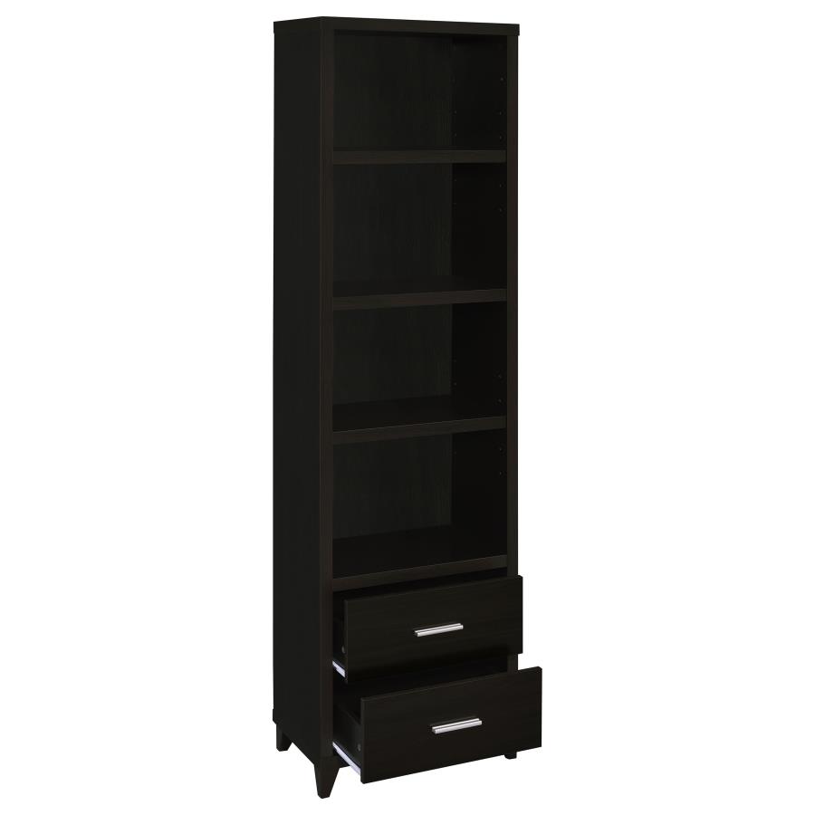 (image for) Lewes 4-shelf Engineered Wood Media Tower Cappuccino