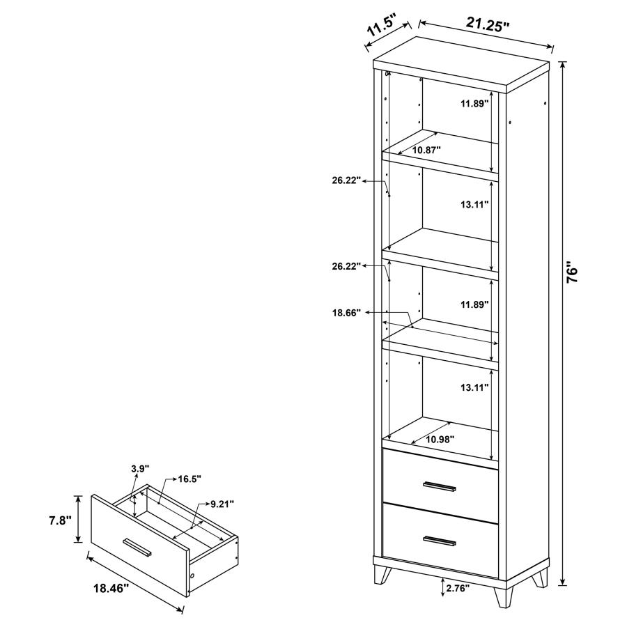 (image for) Lewes 4-shelf Engineered Wood Media Tower Cappuccino