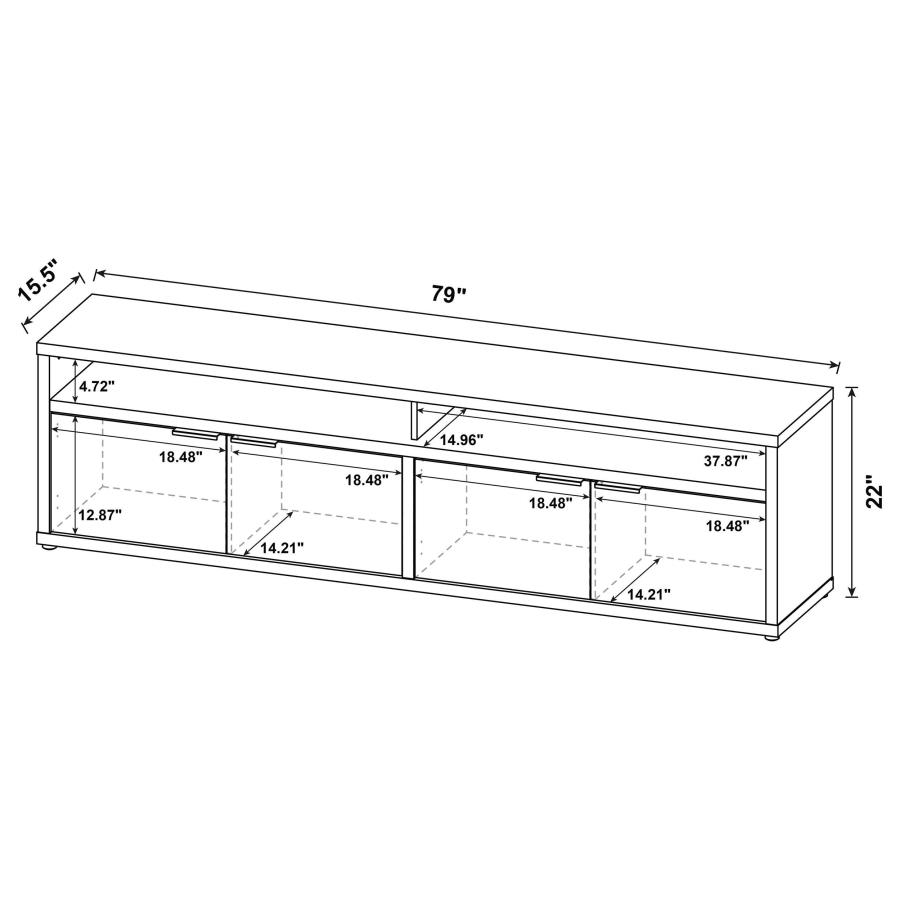 Modal Additional Images for Tabby 79-inch 4-door Engineered Wood TV Stand Media Console Mango