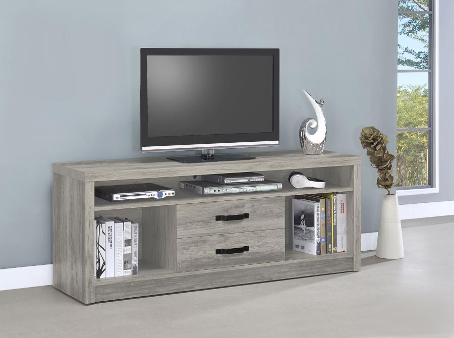 (image for) Burke 2-drawer Engineered Wood 59" TV Stand Grey Driftwood