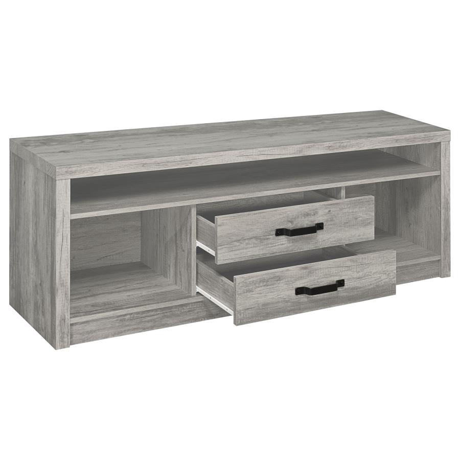 (image for) Burke 2-drawer Engineered Wood 59" TV Stand Grey Driftwood