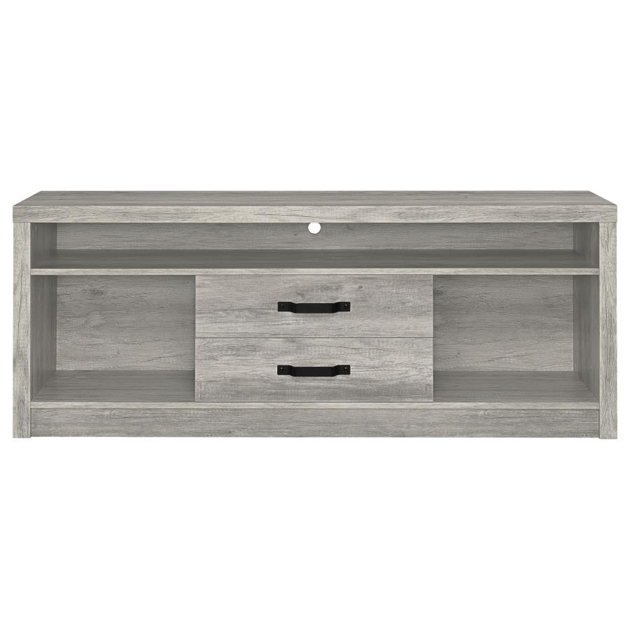 (image for) Burke 2-drawer Engineered Wood 59" TV Stand Grey Driftwood