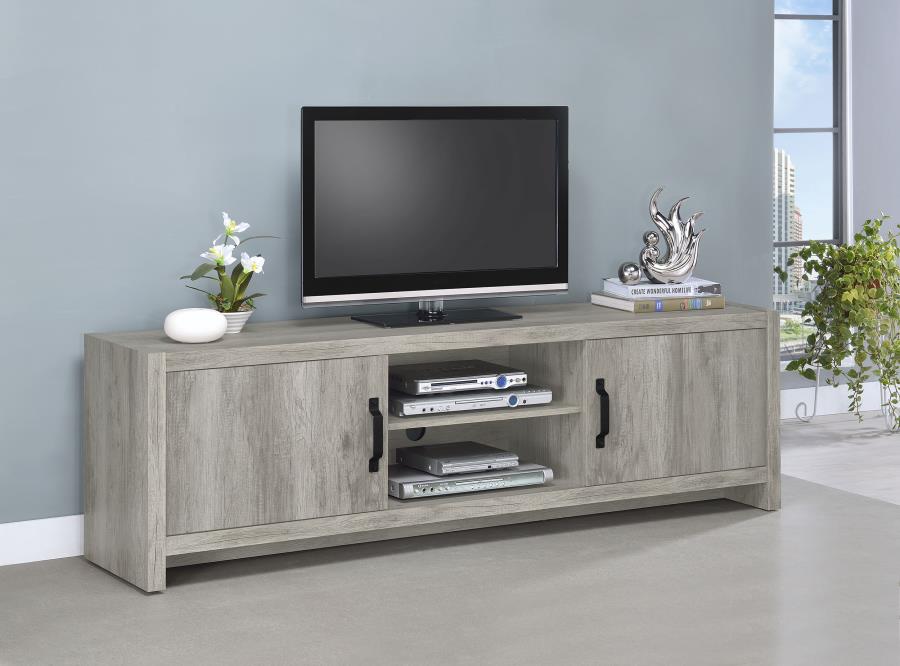 (image for) Burke 2-door Engineered Wood 71" TV Stand Grey Driftwood