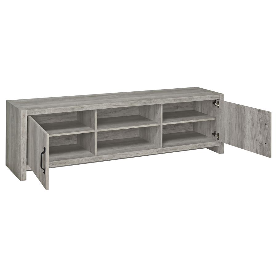 (image for) Burke 2-door Engineered Wood 71" TV Stand Grey Driftwood