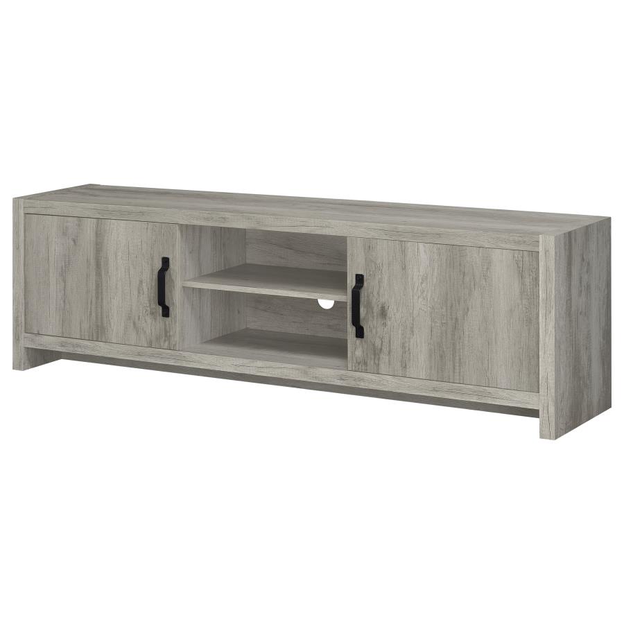 (image for) Burke 2-door Engineered Wood 71" TV Stand Grey Driftwood