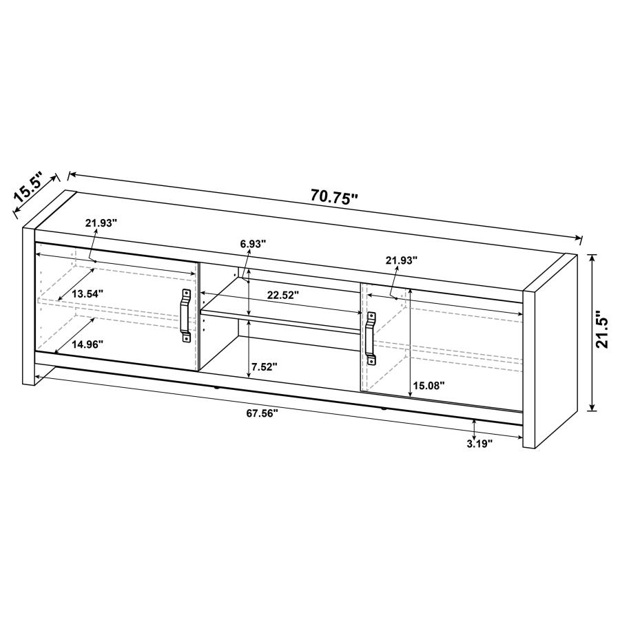 (image for) Burke 2-door Engineered Wood 71" TV Stand Grey Driftwood